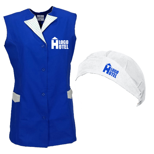 completo Camice grembiule Pulizie lavoro Cuffia giromanica estivo Donna Personalizzabile con Logo e Nome M FUCSIA